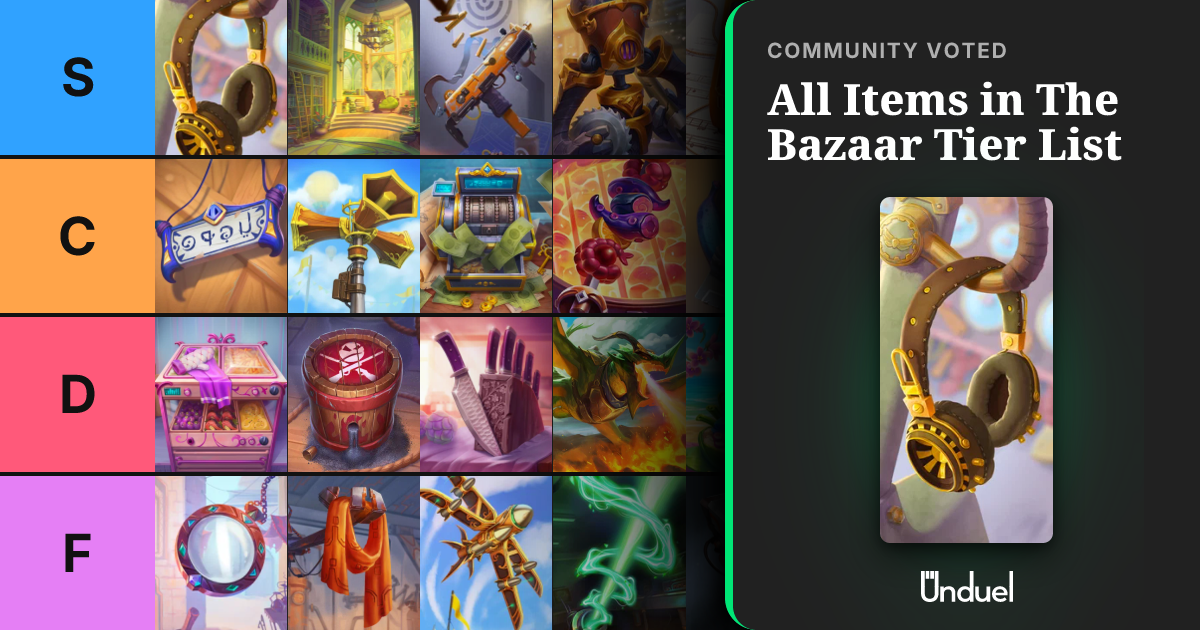 The Bazaar Items Tier List (Community Voted) | Season 9 | Unduel